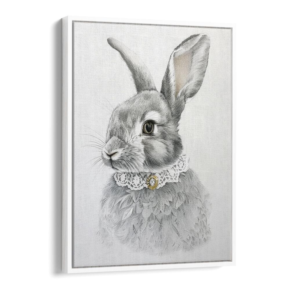 Courtier Bun Kids art painting Artwork in White Floater Frame
