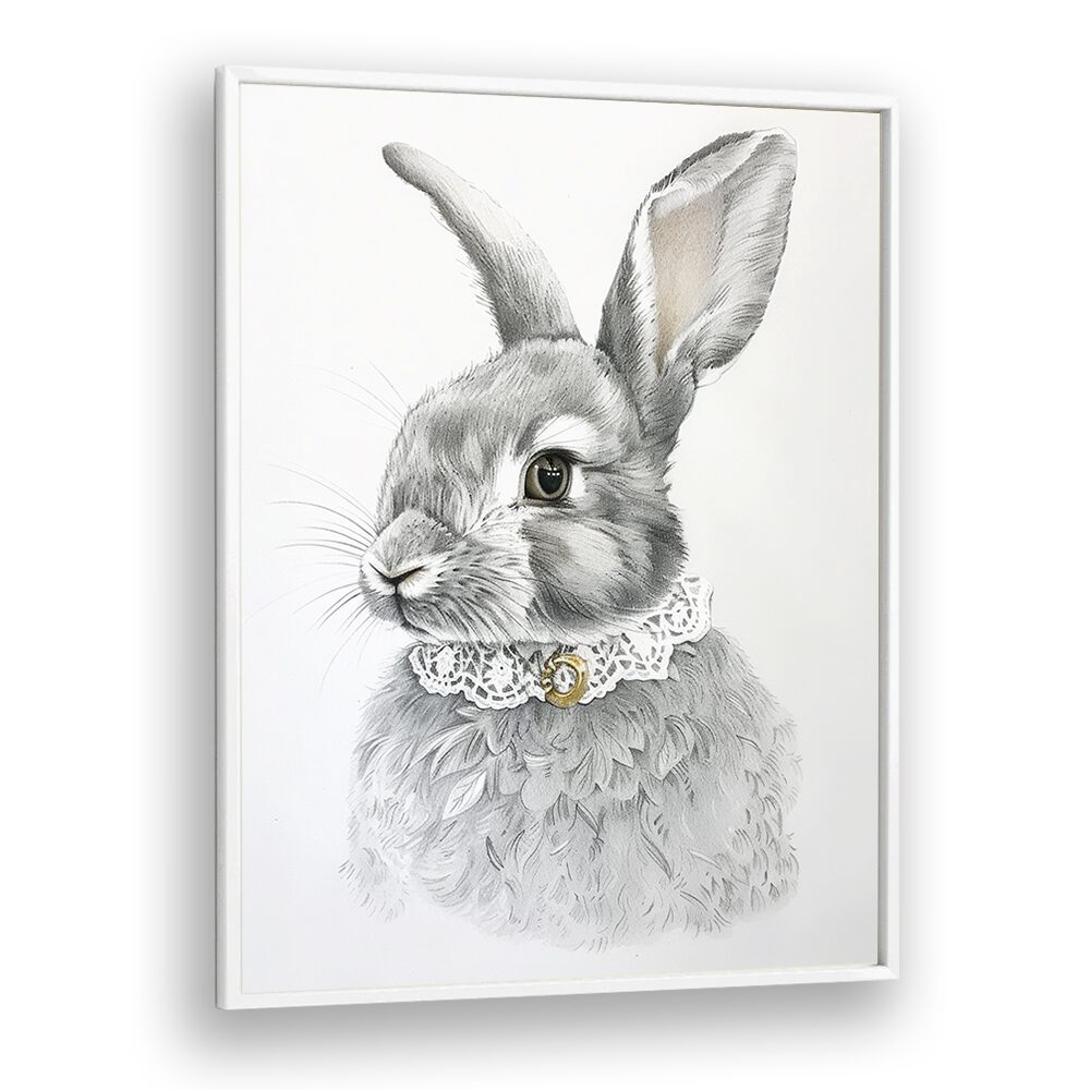 Courtier Bun Kids art Artwork in White Plain Frame White
