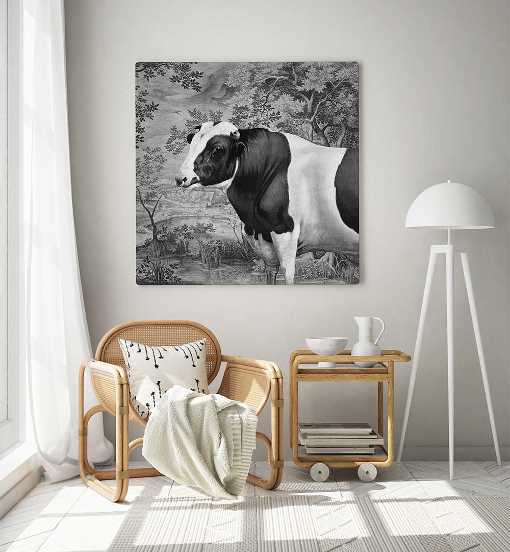 COW IN LANDSCAPE , ANIMAL PAINTINGS