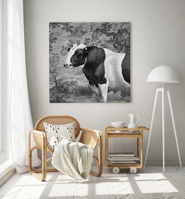 COW IN LANDSCAPE , ANIMAL PAINTINGS