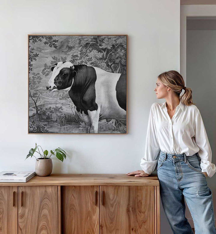 COW IN LANDSCAPE , ANIMAL PAINTINGS