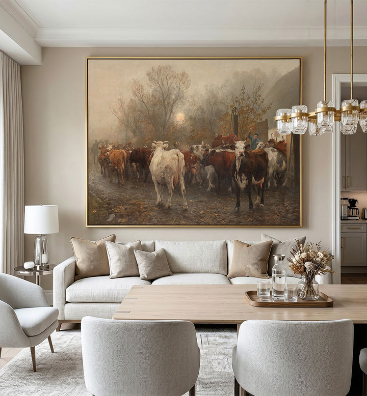 COWS DRIVEN OUT OF THE BARN