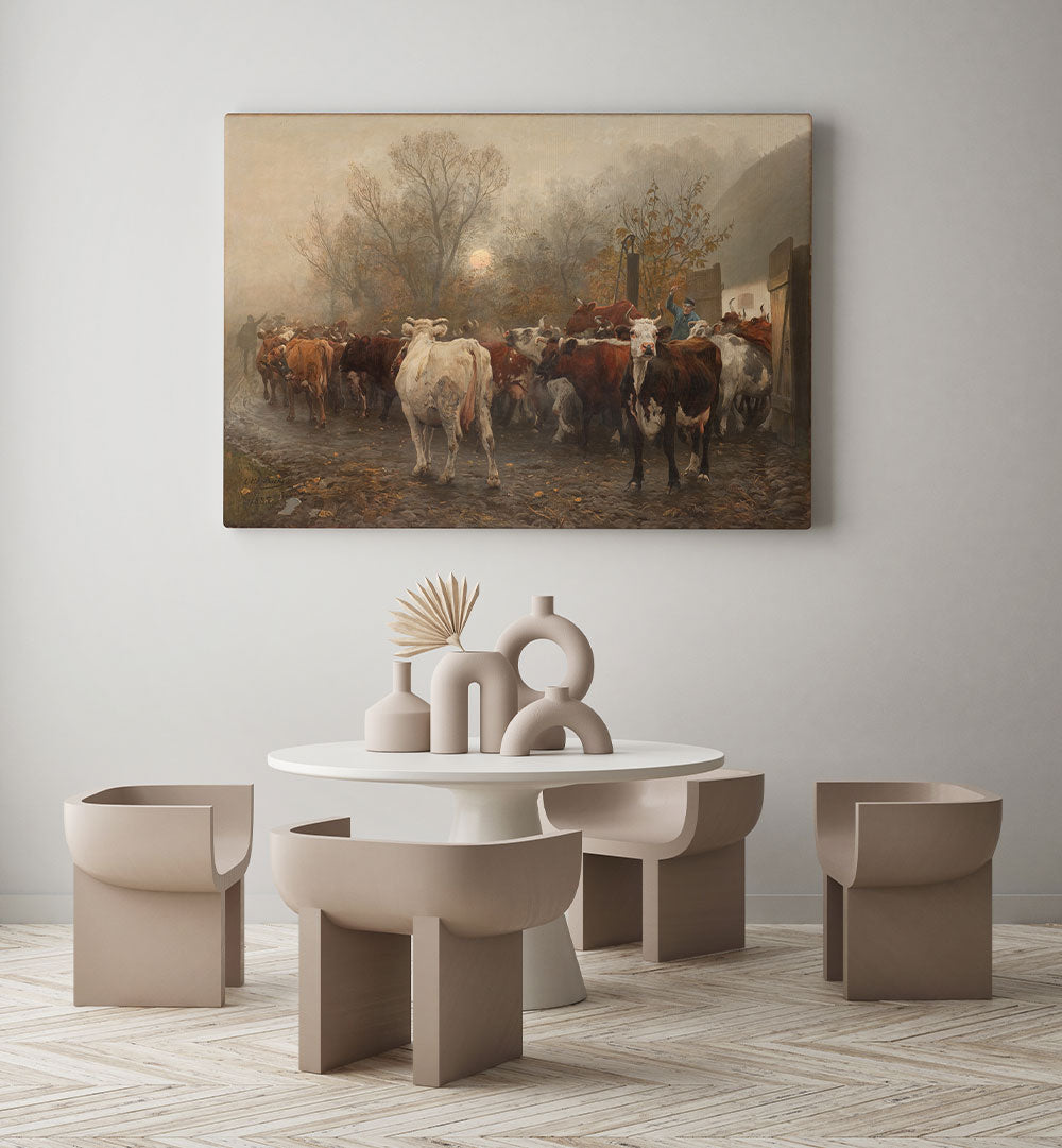 COWS DRIVEN OUT OF THE BARN