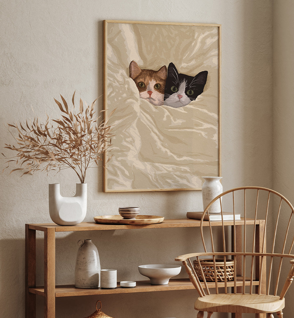 COZY CATS PEEKING OUT