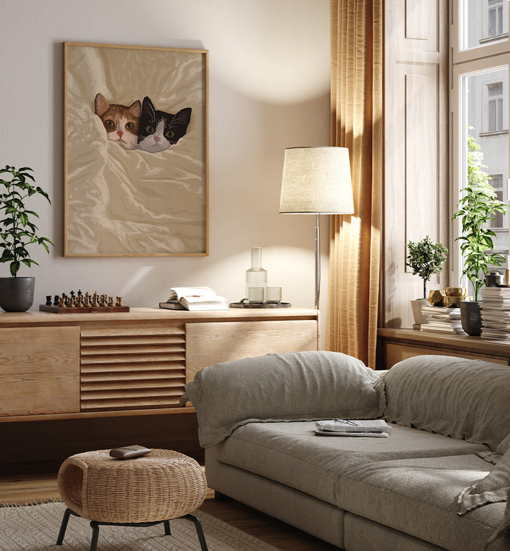 COZY CATS PEEKING OUT