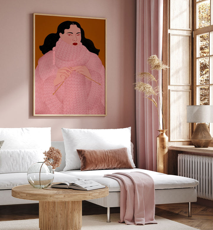 COZY PINK SWEATER KNITTER