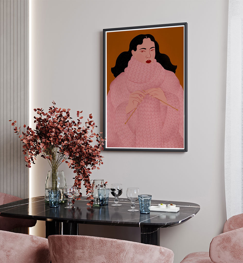 COZY PINK SWEATER KNITTER