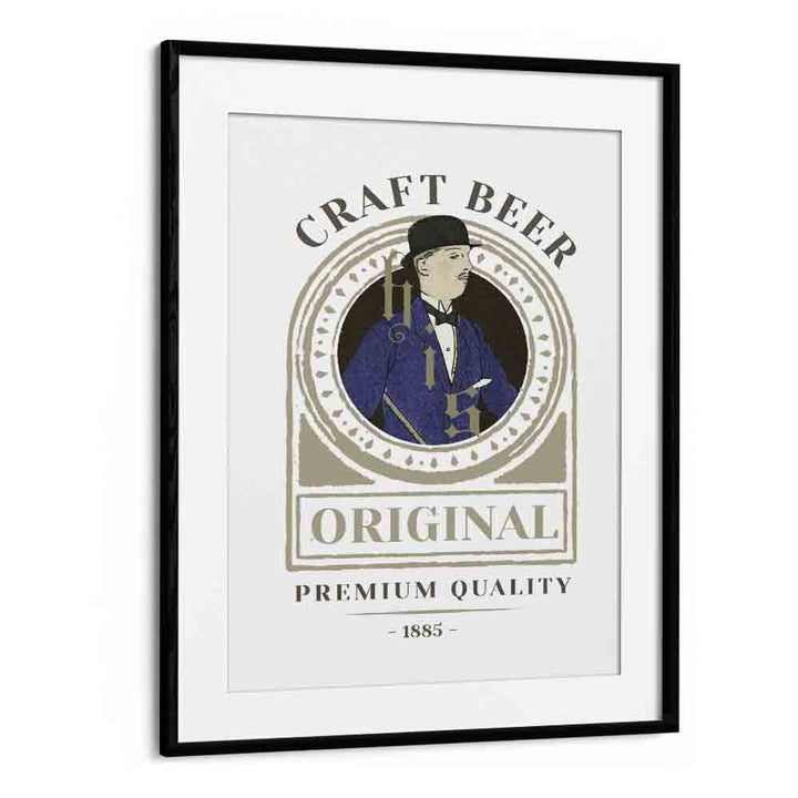 Craft Beer Bar & Cafe Artwork in Black Frame With Mount