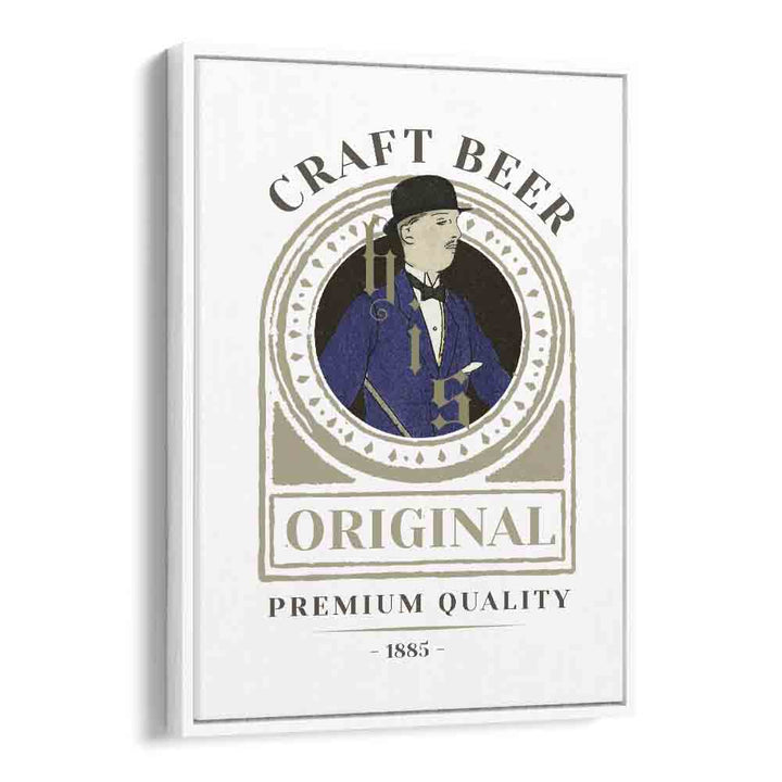 Craft Beer Bar & Cafe Artwork in White Floater Frame