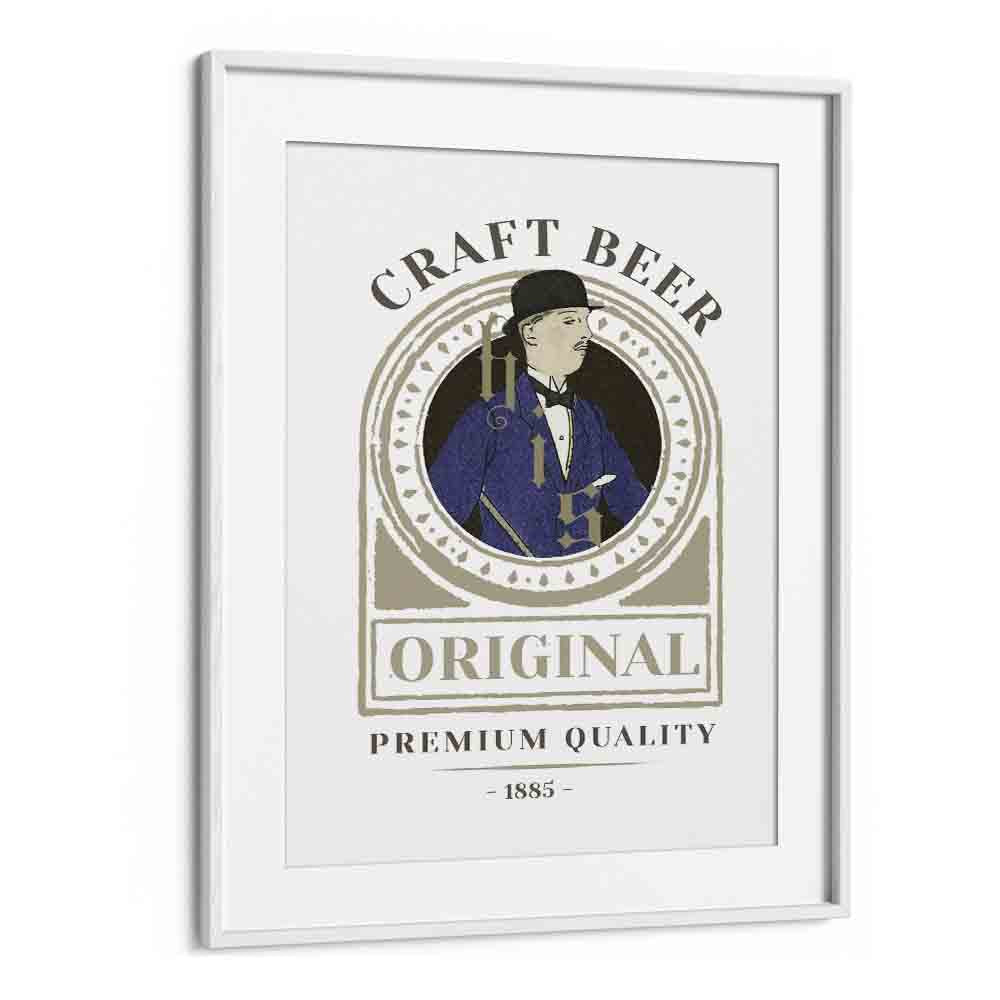 Craft Beer Bar & Cafe Artwork in White Frame With Mount