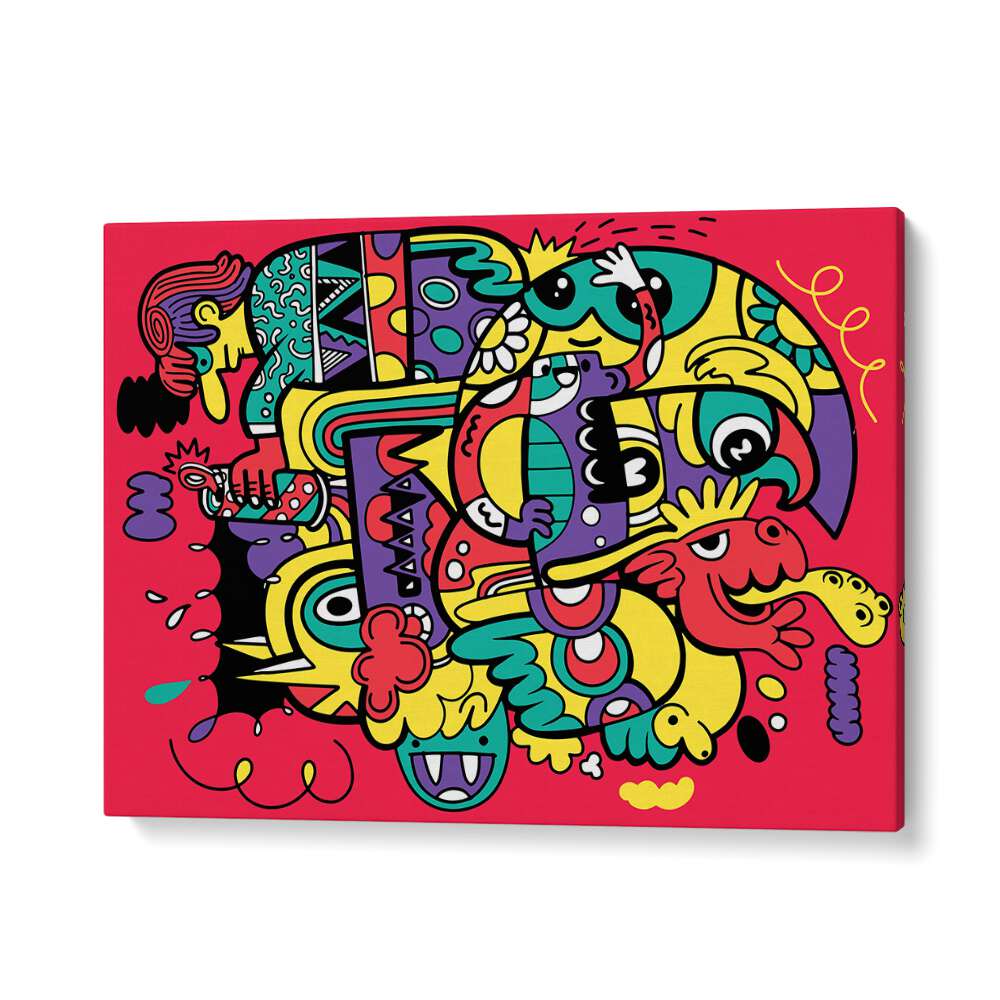 Crazy Abstract Doodle Comic Art Artwork in Gallery Wrap