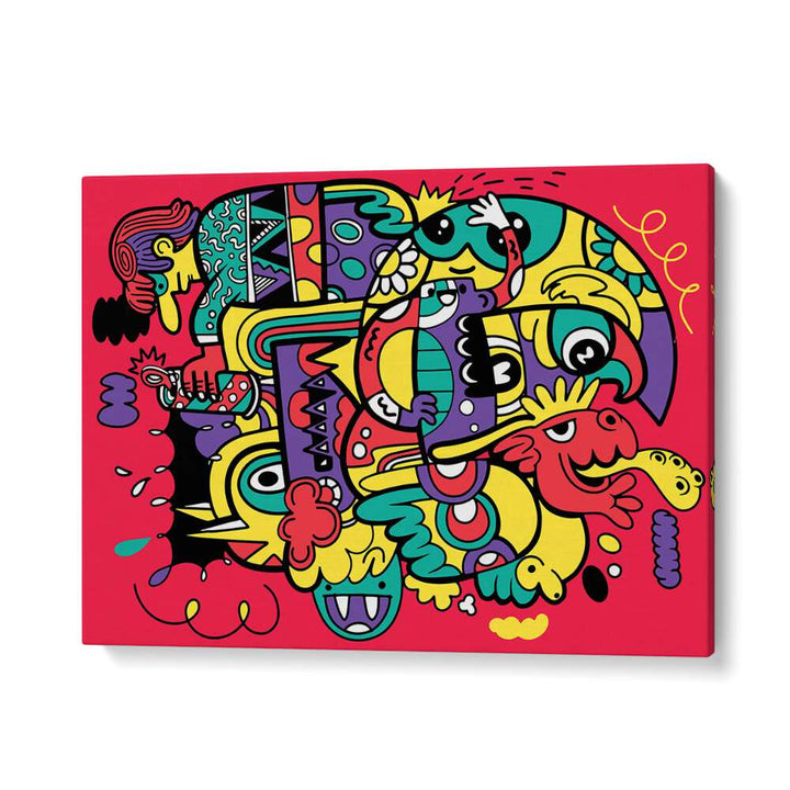 Crazy Abstract Doodle Comic Art Artwork in Gallery Wrap