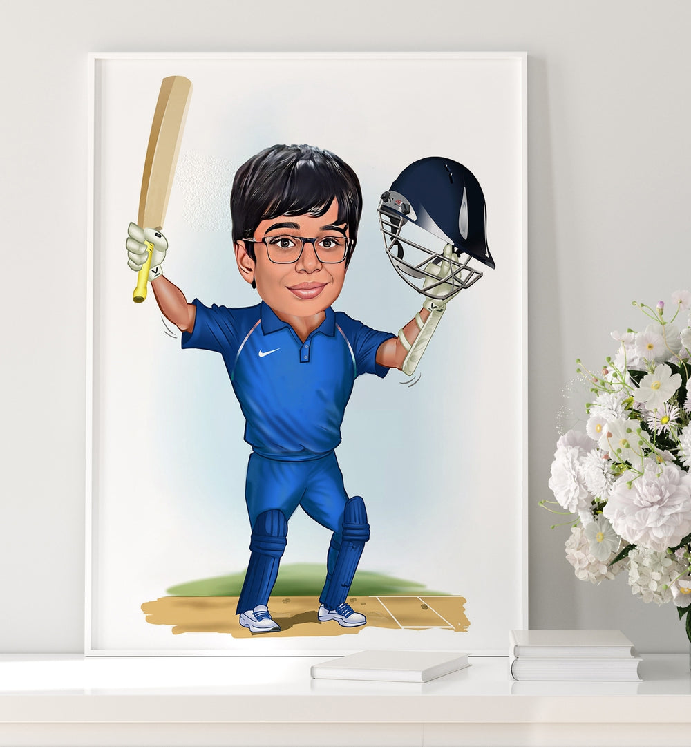  painting - CRICKET CARICATURE by Asianmonk