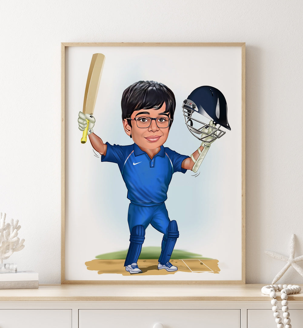  painting - CRICKET CARICATURE by Asianmonk