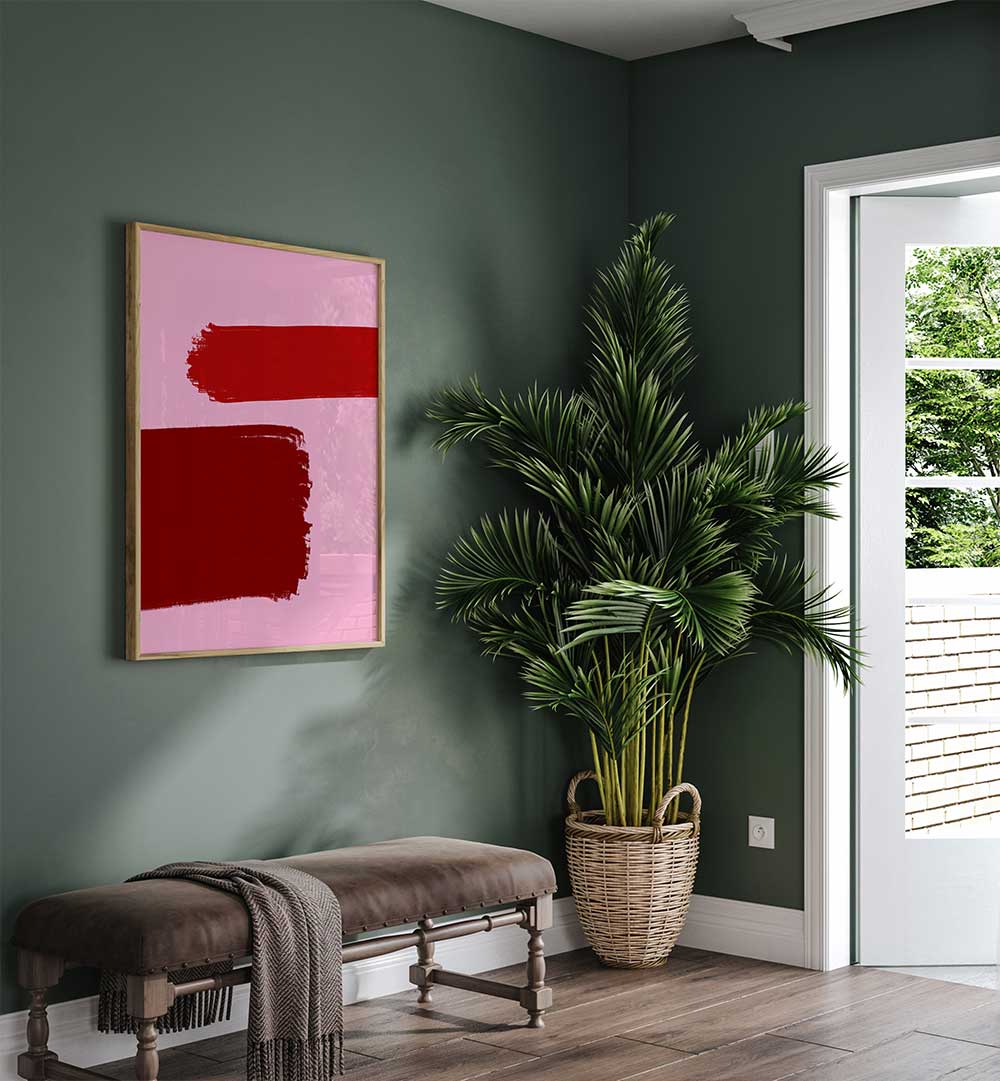 CRIMSON STROKES , ABSTRACT PAINTINGS