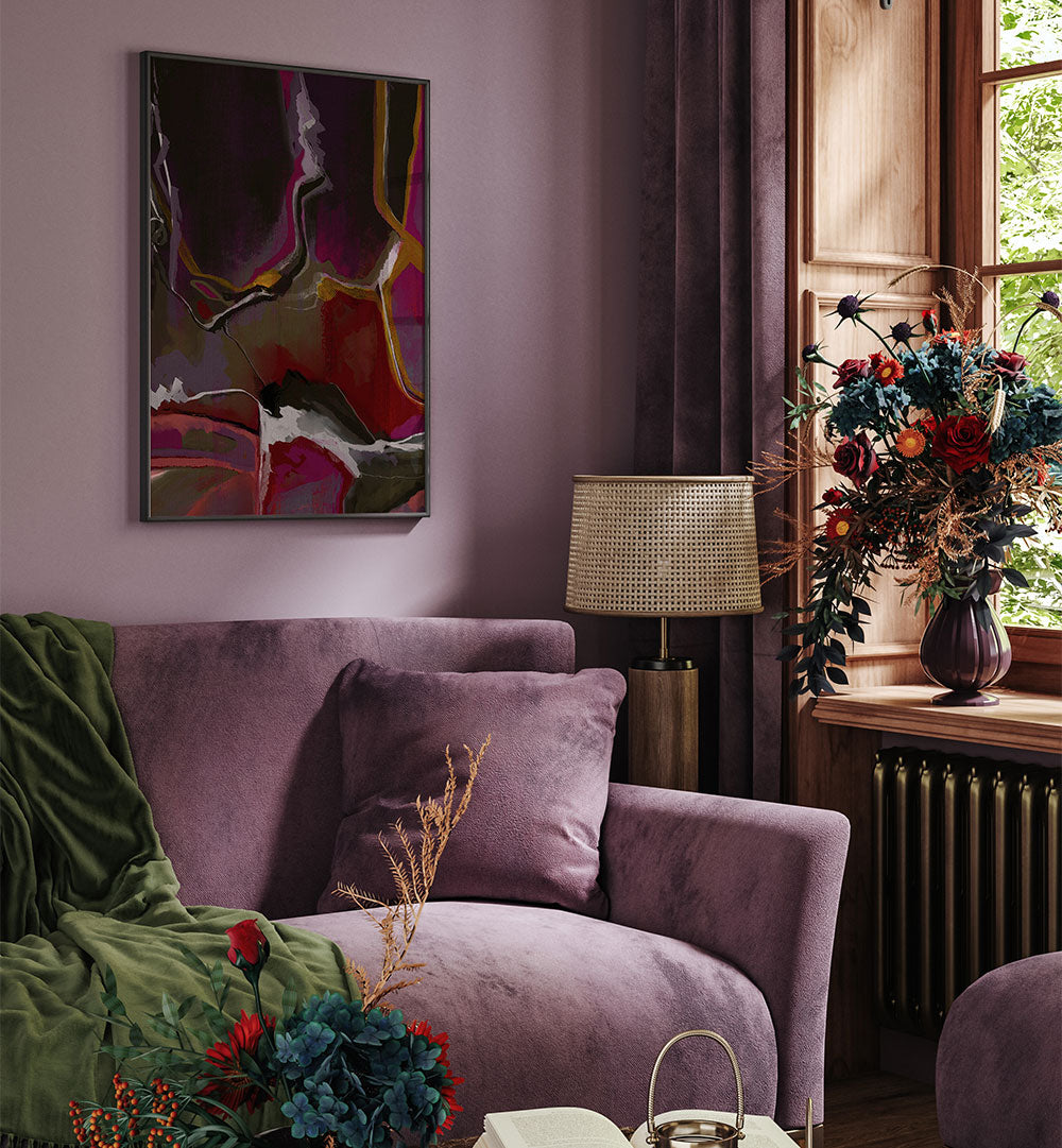 CRIMSON VEIL , ABSTRACT PAINTINGS