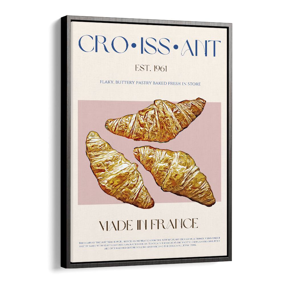 Croissant Bar & Cafe Artwork in Black Floater Frame