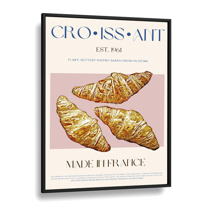 Croissant Bar & Cafe Artwork in Black Plain Frame