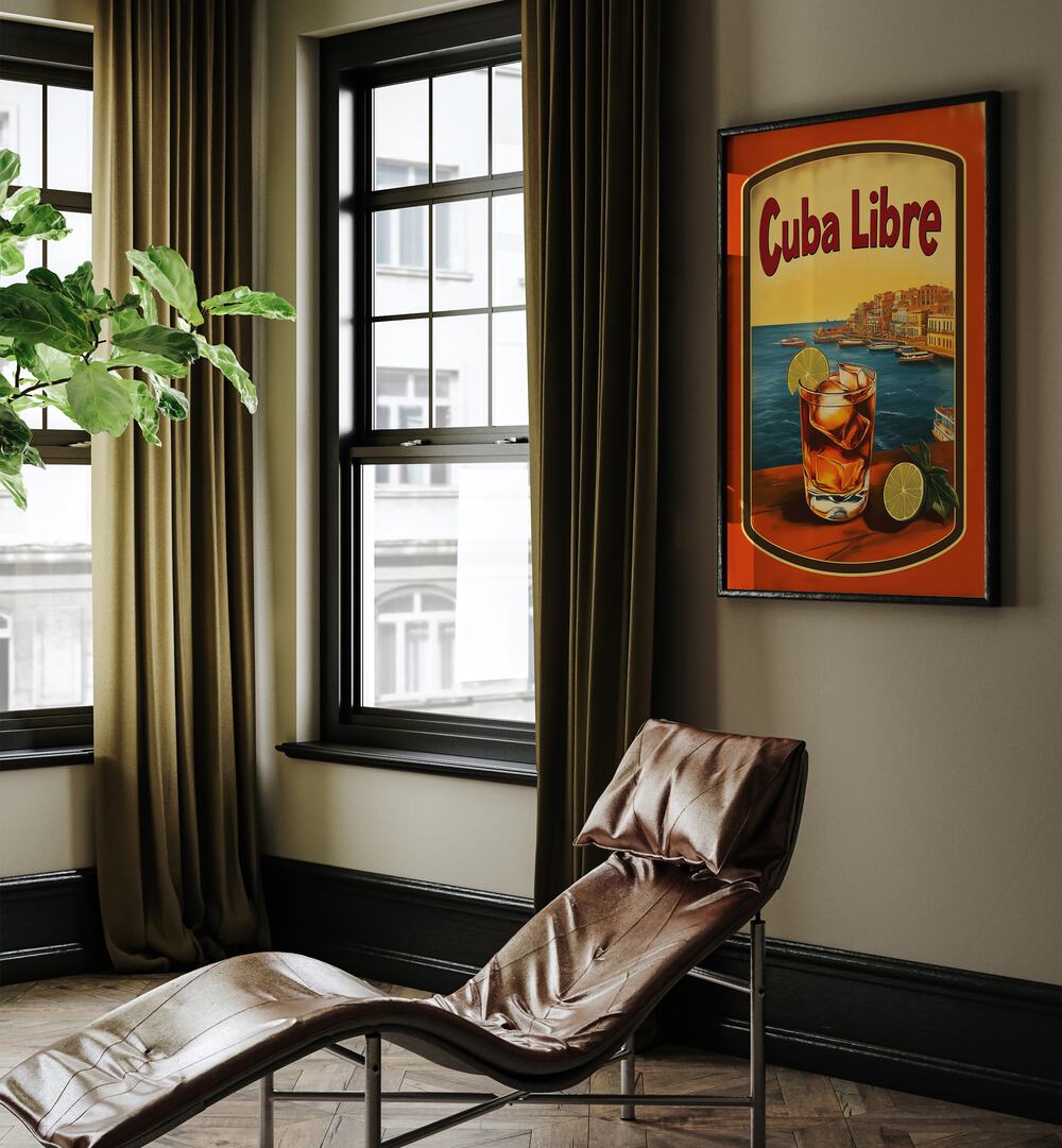 CUBA LIBRE VINTAGE, BAR art enhances any space with vibrant Cuban culture and nostalgic charm. Perfect for cafes.