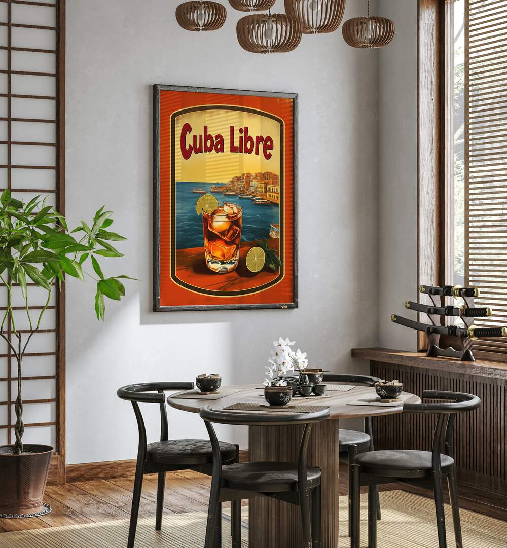 CUBA LIBRE VINTAGE, BAR art enhances your space with vibrant Cuban culture and nostalgic charm for any bar or cafe.