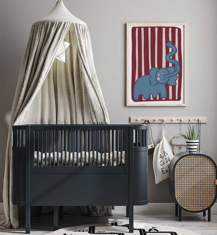 CURIOUS BLUE ELEPHANT , KIDS ROOM PAINTINGS