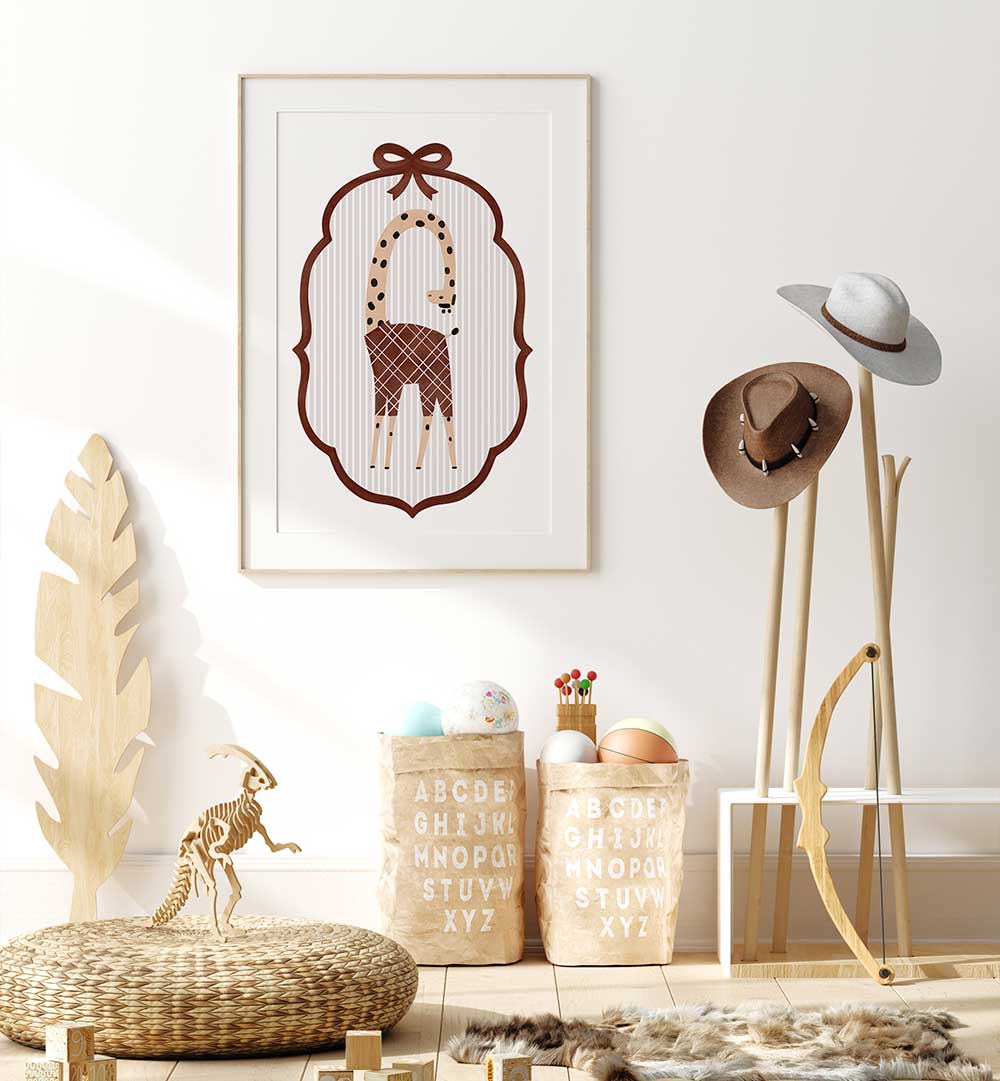 CURIOUS GIRAFFE , KIDS ROOM PAINTINGS