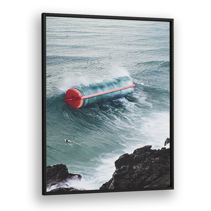 Curl Power Surreal art Artwork in Black Plain Frame
