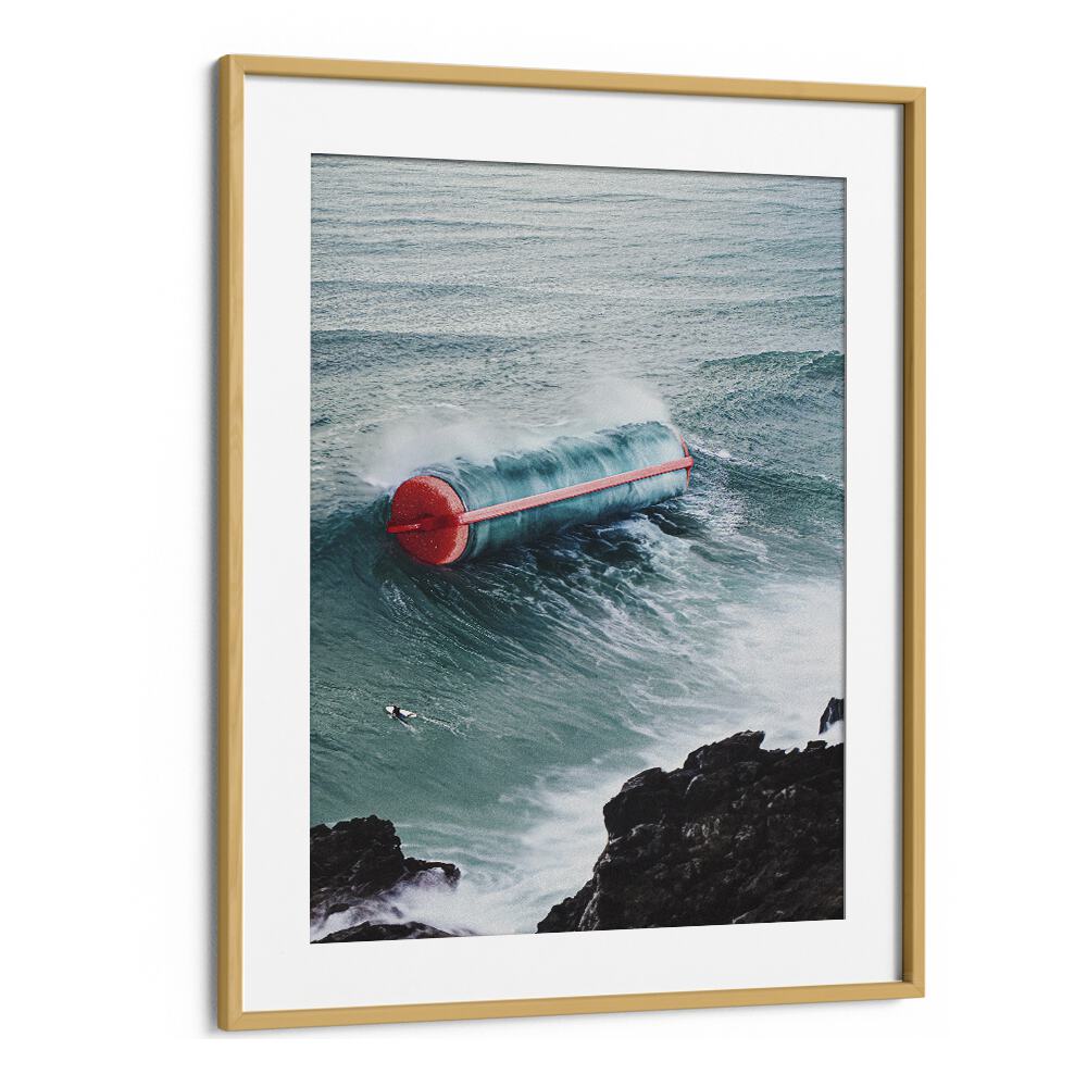 Curl Power Surreal Art Artwork in Oak Wood Frame With Mount
