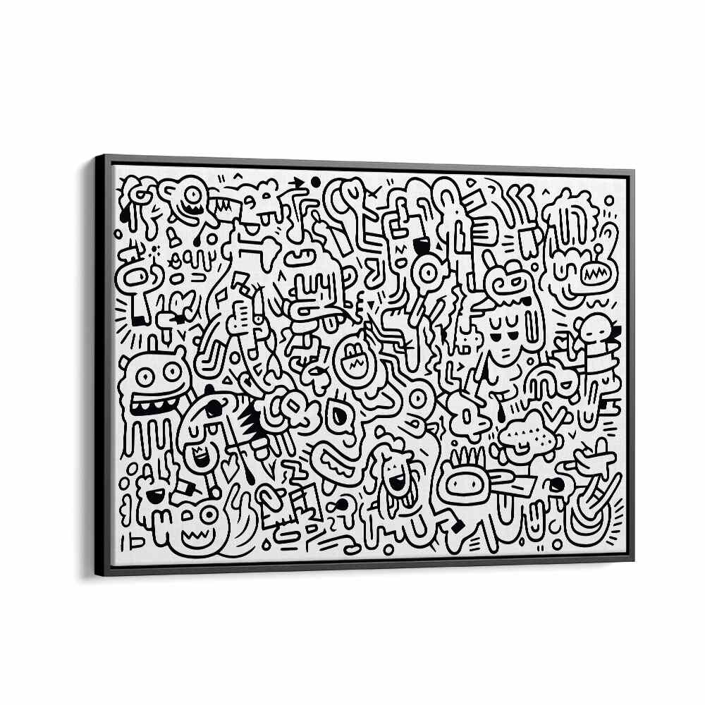 Curlicue Creations Doodle Art Artwork in Black Floater Frame