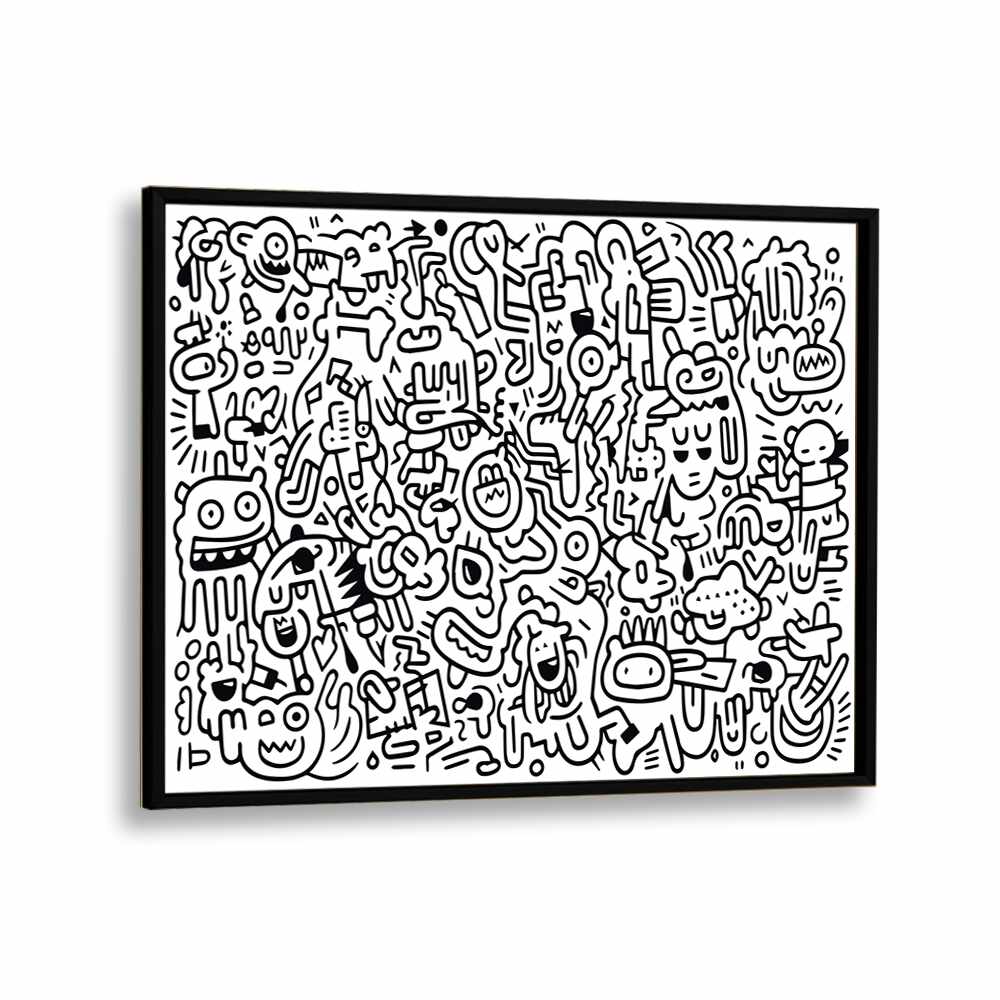 Curlicue Creations Doodle Art Artwork in Black Plain Frame