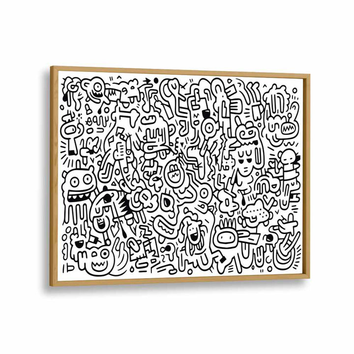 Curlicue Creations Doodle Art Artwork in Oak Wood Plain Frame