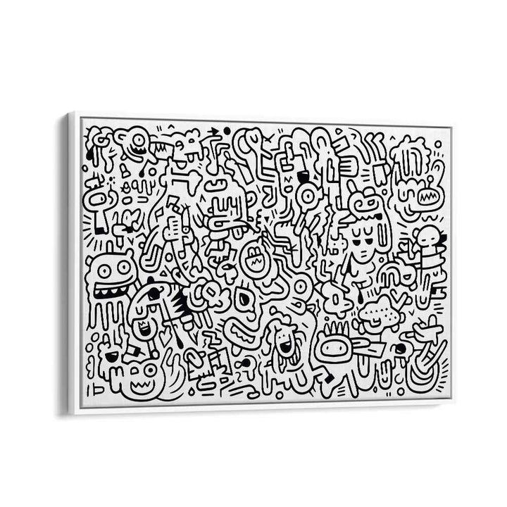 Curlicue Creations Doodle Art Artwork in White Floater Frame