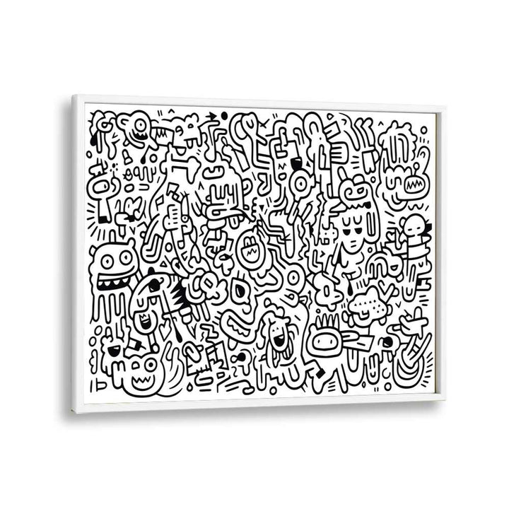 Curlicue Creations Doodle Art Artwork in White Plain Frame