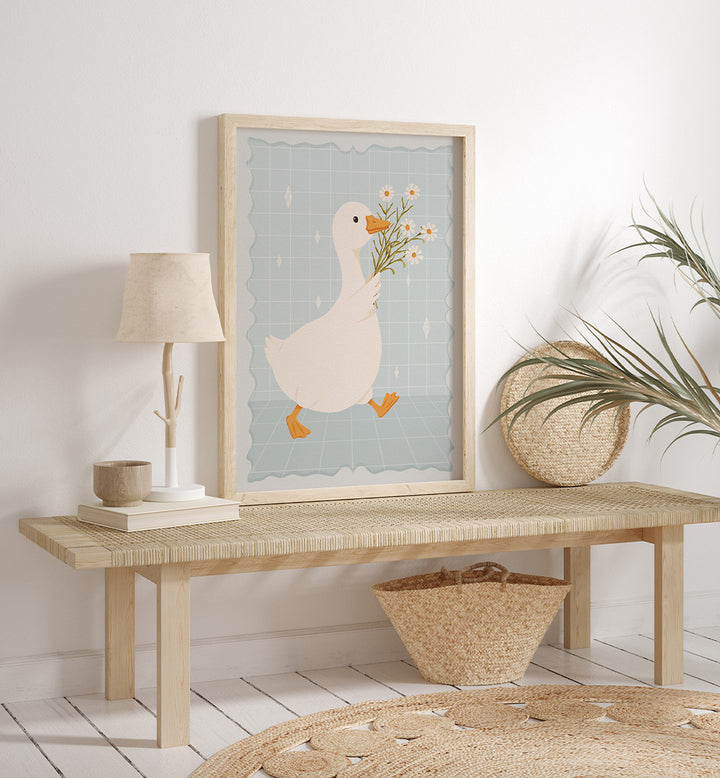 CUTE DUCK WITH DAISIES