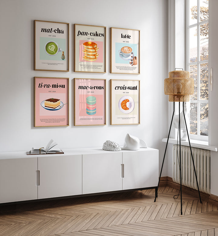 CAFE CLASSICS , SET OF 6 PAINTINGS