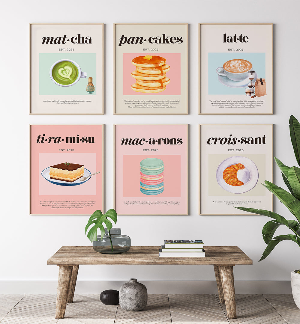 CAFE CLASSICS , SET OF 6 PAINTINGS