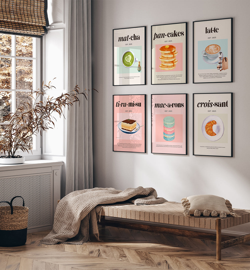 CAFE CLASSICS , SET OF 6 PAINTINGS