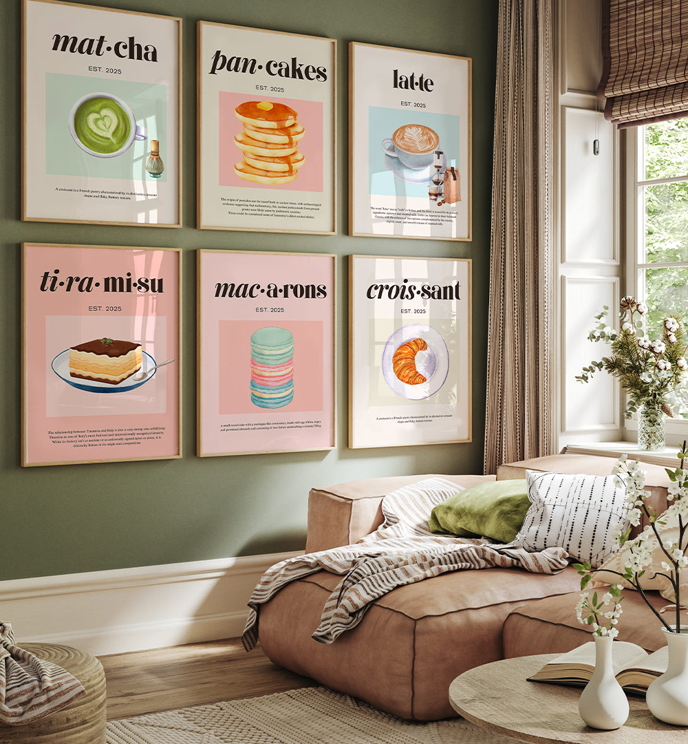 CAFE CLASSICS , SET OF 6 PAINTINGS