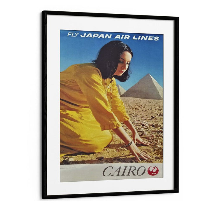 Cairo Retro Vintage Travel Vintage Travel Posters in Black Frame With Mount