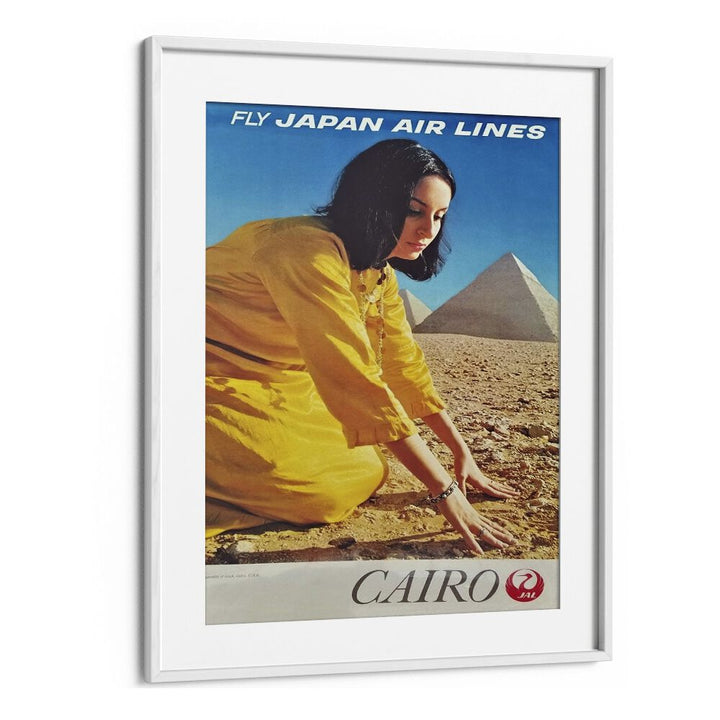 Cairo Retro Vintage Travel Vintage Travel Posters in White Frame With Mount