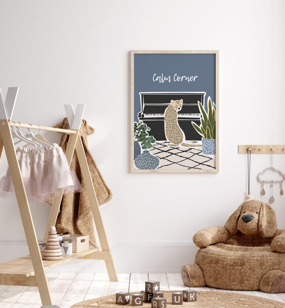 Calm Corner By Sarah Manovski Kids Room Art placed on wall 