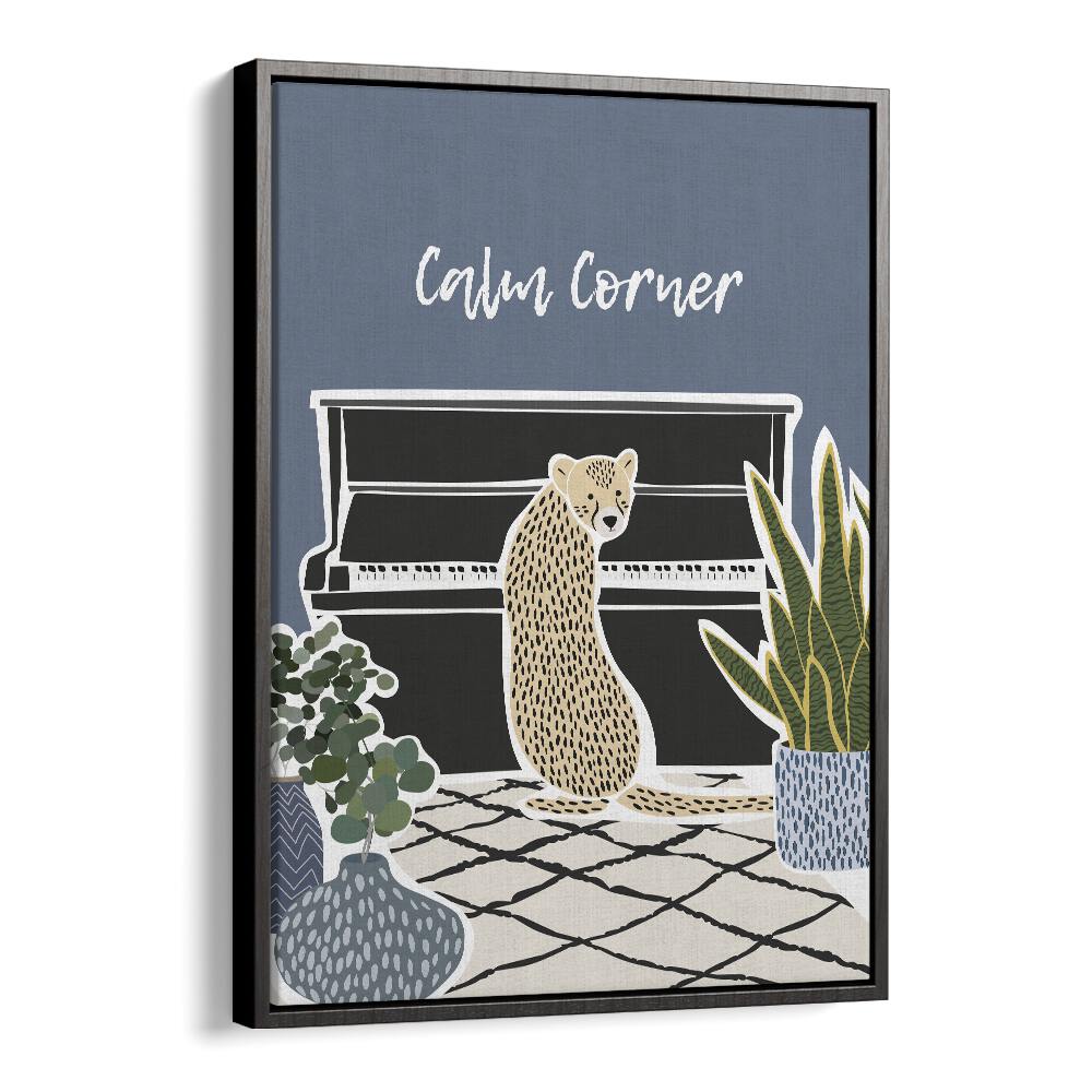 Calm Corner By Sarah Manovski Kids Room Art in Black Floater Frame