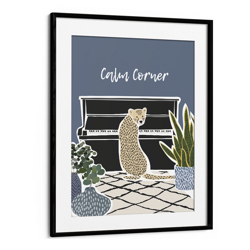 Calm Corner By Sarah Manovski Kids Room Art in Black Frame With Mount