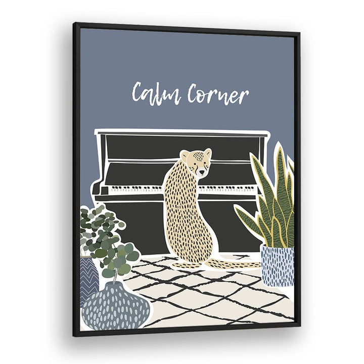 Calm Corner By Sarah Manovski Kids Room Art in Black Plain Frame