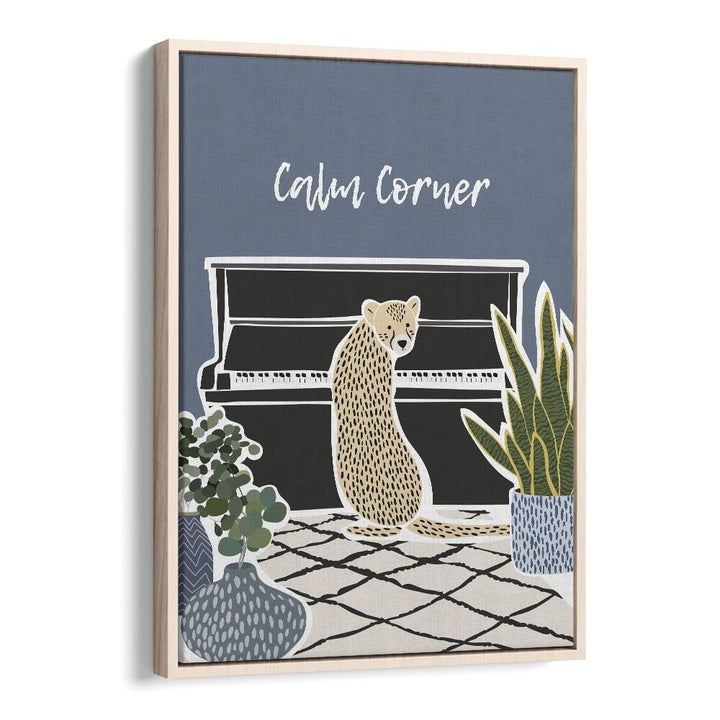 Calm Corner By Sarah Manovski Kids Room Art in Oak Wood Floater Frame