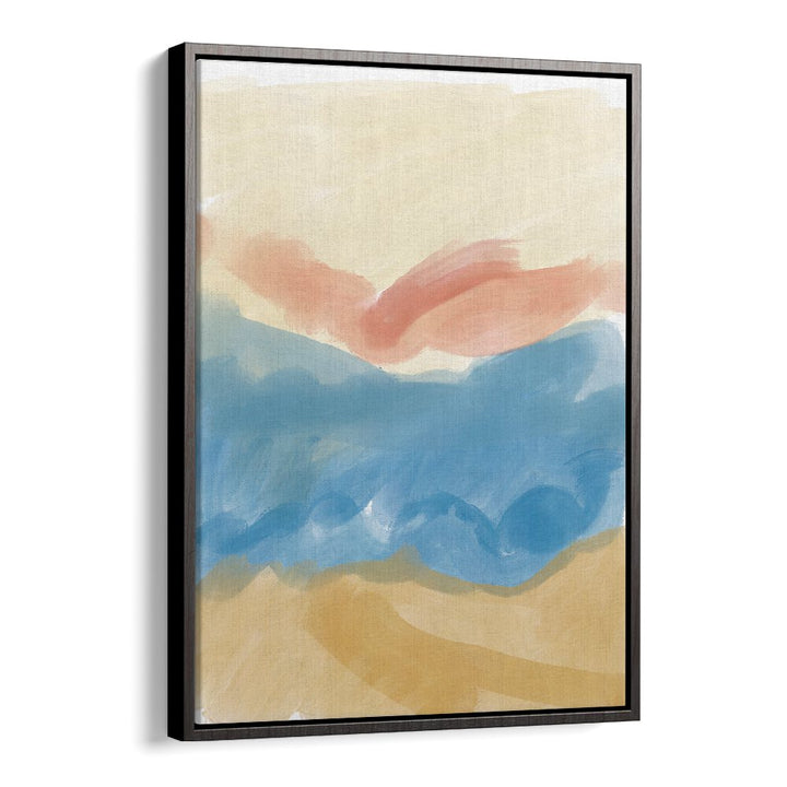 Calming Brush Strokes by Nilesh Kulkarni Abstract Paintings in Black Floater Frame