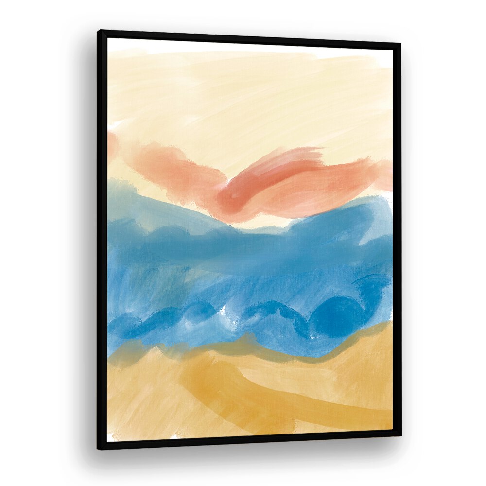 Calming Brush Strokes by Nilesh Kulkarni Abstract Paintings in Black Plain Frame