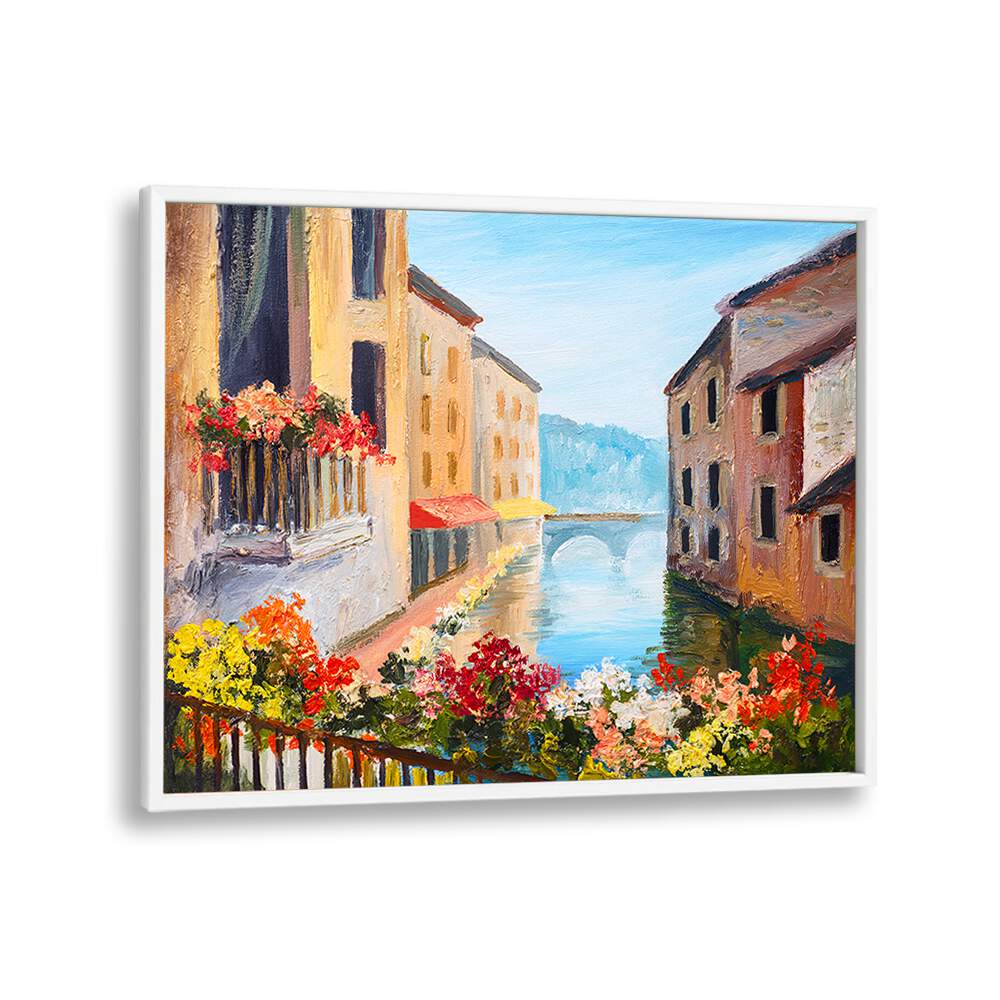 Bright and charming scene from CANALSIDE MEMORIES, VINTAGE EUROPEAN PAINTINGS showcasing picturesque waterways.