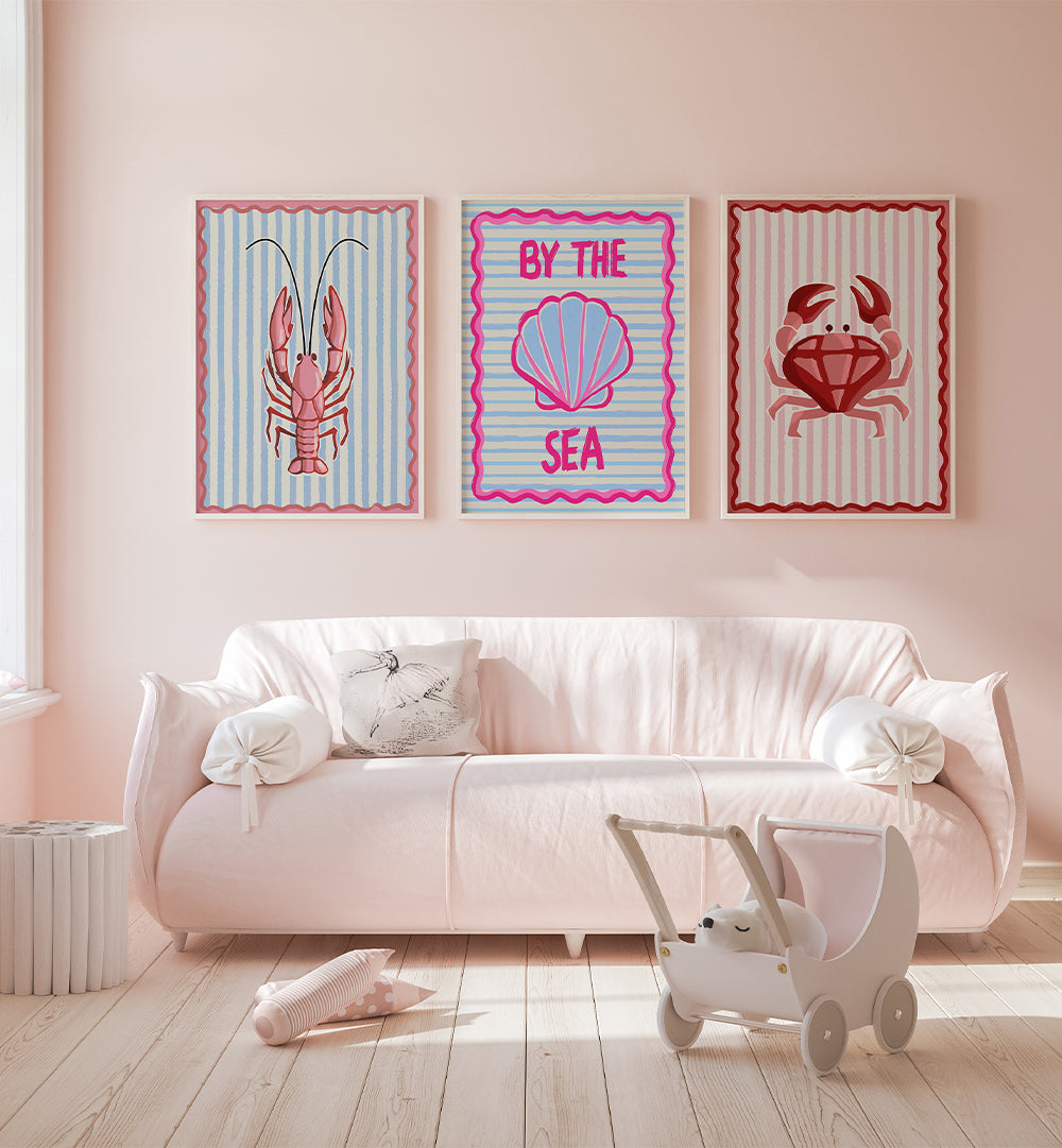 CANDY COAST , SET OF 3 PAINTINGS