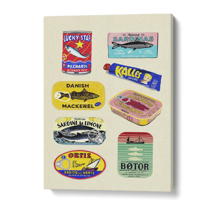 Canned Fish by Studio Mandariini Kitchen Posters Kitchen Art Prints in Gallery Wrap